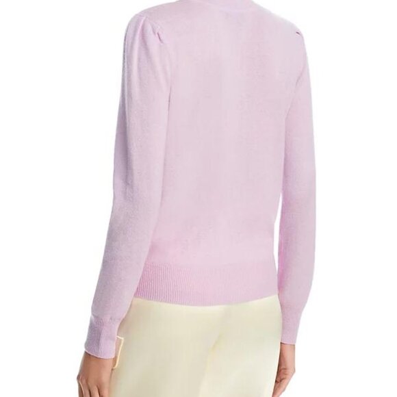 Aqua Cashmere Light Purple Puff Sleeve Crewneck Sweater Size M NWT - Picture 6 of 11